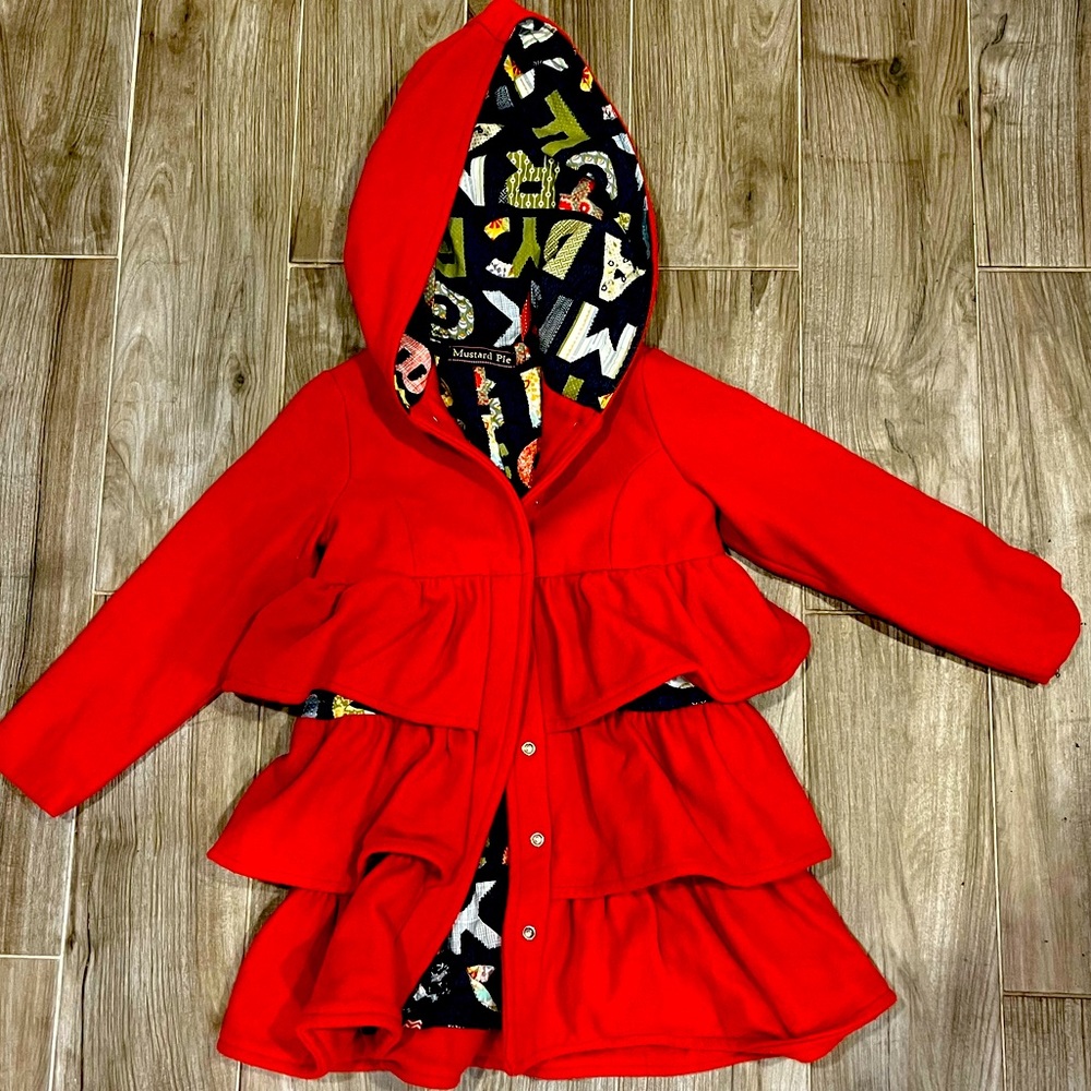 Mud pie wood coat size 6 in rust